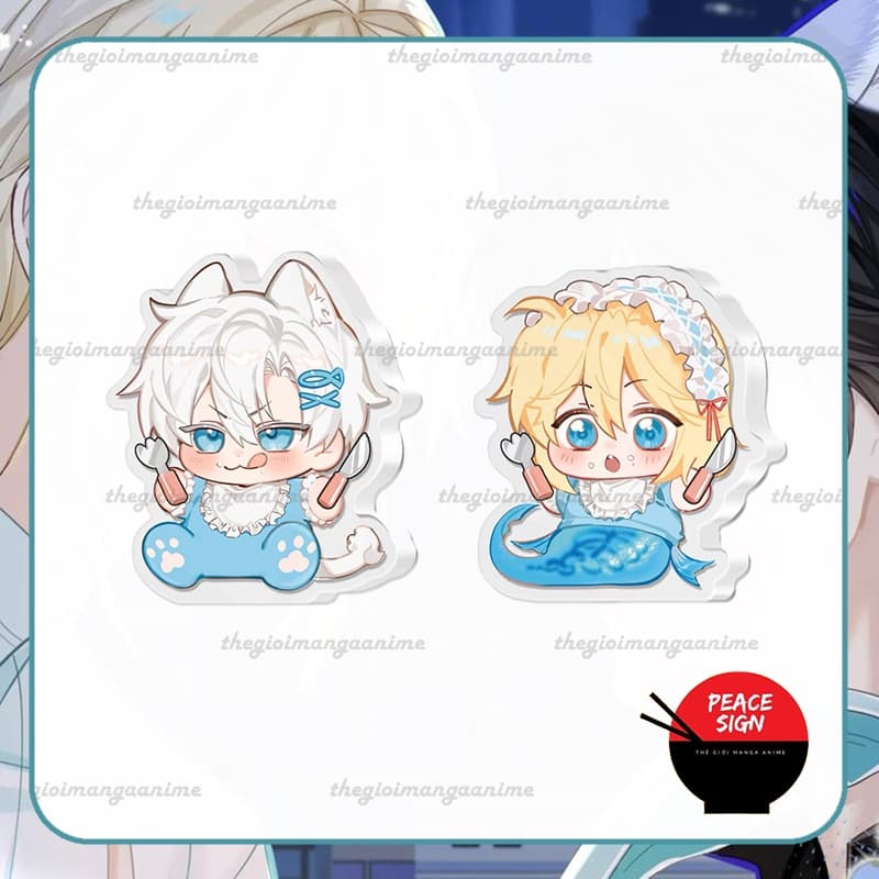 (mua 1 tặng 1) (3CM) Mô hình standee NHÂN NGƯ HÃM LẠC Bạch Sở Niên Rimbaud tượng BL boylove anime chibi mica trưng bày