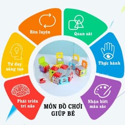 Bộ Lego Nhà Khối 3D 150 Chi Tiết Đồ Chơi Lắp Ráp Xếp Hình Sáng Tạo Rèn Tư Duy Cho Bé 8