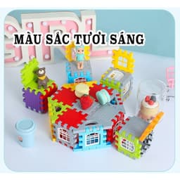 Bộ Lego Nhà Khối 3D 150 Chi Tiết Đồ Chơi Lắp Ráp Xếp Hình Sáng Tạo Rèn Tư Duy Cho Bé 5