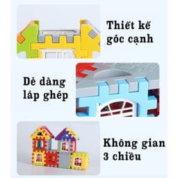 Bộ Lego Nhà Khối 3D 150 Chi Tiết Đồ Chơi Lắp Ráp Xếp Hình Sáng Tạo Rèn Tư Duy Cho Bé 4