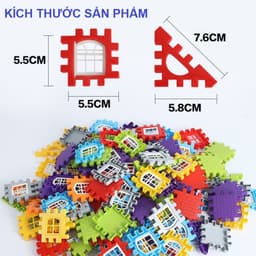 Bộ Lego Nhà Khối 3D 150 Chi Tiết Đồ Chơi Lắp Ráp Xếp Hình Sáng Tạo Rèn Tư Duy Cho Bé 6