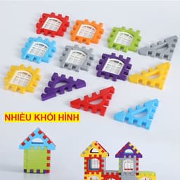 Bộ Lego Nhà Khối 3D 150 Chi Tiết Đồ Chơi Lắp Ráp Xếp Hình Sáng Tạo Rèn Tư Duy Cho Bé 7