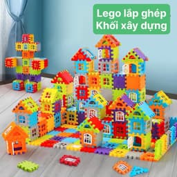Bộ Lego Nhà Khối 3D 150 Chi Tiết Đồ Chơi Lắp Ráp Xếp Hình Sáng Tạo Rèn Tư Duy Cho Bé 3