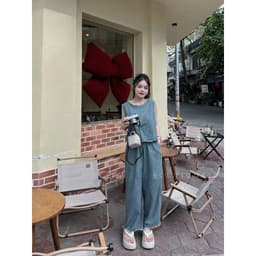 Set jeans sát nách phối viền tua rua, set bò ba lỗ phối quần xuông có bigsize 3