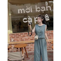 Set jeans sát nách phối viền tua rua, set bò ba lỗ phối quần xuông có bigsize 1