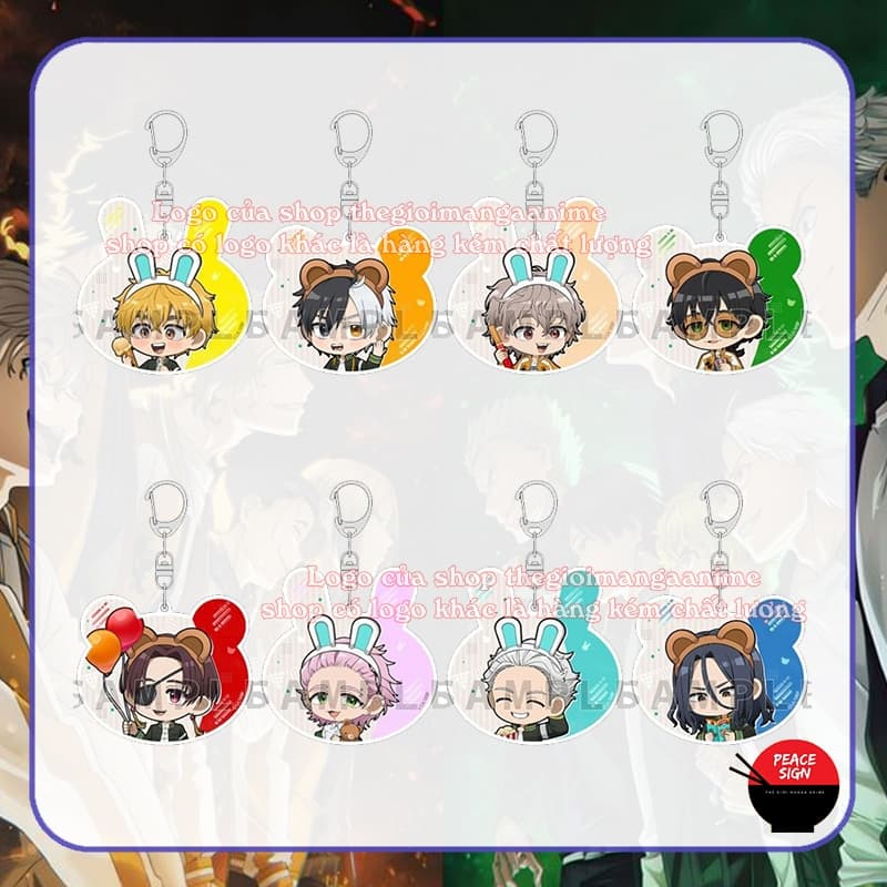 Mua 1 tặng 1 (TAI GẤU THỎ) Móc khoá WIND BREAKER in hình anime mica trong acrylic chibi xinh xắn