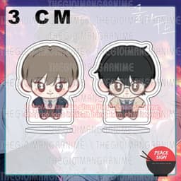 (mua 1 tặng 1) (3CM) Mô hình standee LẠC GIỮA NHỮNG TẦNG MÂY tượng Lost in the cloud boylove chibi mica trưng bày 1