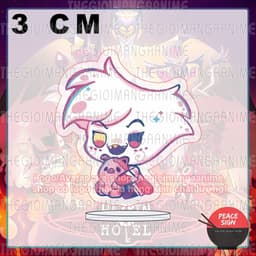 (mua 1 tặng 1) (3CM) Mô hình standee HAZBIN HOTEL ver NGỒI tượng chibi mica trưng bày 4