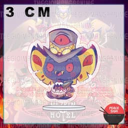 (mua 1 tặng 1) (3CM) Mô hình standee HAZBIN HOTEL ver NGỒI tượng chibi mica trưng bày 5