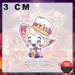 (mua 1 tặng 1) (3CM) Mô hình standee HAZBIN HOTEL ver NGỒI tượng chibi mica trưng bày 6