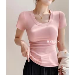 [Bản mới] Áo thun cotton cổ vuông ôm body Justdun A38 8