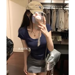 [Bản mới] Áo thun cotton cổ vuông ôm body Justdun A38 9
