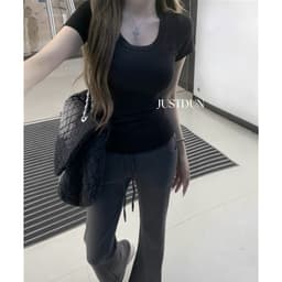 [Bản mới] Áo thun cotton cổ vuông ôm body Justdun A38 4