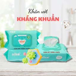 Bộ 6 Gói Khăn Ướt Aiko Kháng Khuẩn 100 tờ/Túi 5