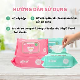 Bộ 6 Gói Khăn Ướt Aiko Kháng Khuẩn 100 tờ/Túi 6