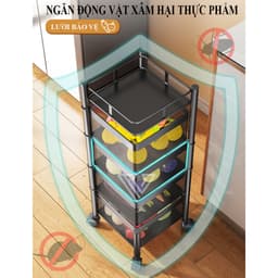 Kệ Để Đồ 3 4 5 Tầng Xoay Thông Minh, Kệ Bếp Để Rau Củ Quả Đồ Đạc Rổ Xoay 360 Độ Thép Không Gỉ MKS029 5