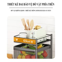 Kệ Để Đồ 3 4 5 Tầng Xoay Thông Minh, Kệ Bếp Để Rau Củ Quả Đồ Đạc Rổ Xoay 360 Độ Thép Không Gỉ MKS029 6