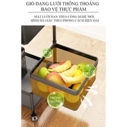 Kệ Để Đồ 3 4 5 Tầng Xoay Thông Minh, Kệ Bếp Để Rau Củ Quả Đồ Đạc Rổ Xoay 360 Độ Thép Không Gỉ MKS029 7