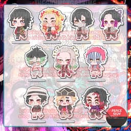 (mua 1 tặng 1) (3CM) Mô hình Standee KIMETSU NO YAIBA THANH GƯƠM DIỆT QUỶ ver ĐI CUTE tượng acrylic chibi mica anime 1