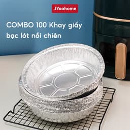 COMBO 100 Khay Giấy Bạc Lót Nồi Chiên Không Dầu JYoohome Tái Sử Dụng Dùng Để Nướng Chiên Đồ Nhà Bếp 1