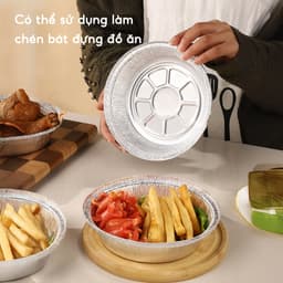 COMBO 100 Khay Giấy Bạc Lót Nồi Chiên Không Dầu JYoohome Tái Sử Dụng Dùng Để Nướng Chiên Đồ Nhà Bếp 5