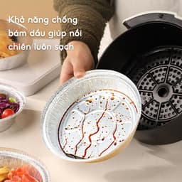 COMBO 100 Khay Giấy Bạc Lót Nồi Chiên Không Dầu JYoohome Tái Sử Dụng Dùng Để Nướng Chiên Đồ Nhà Bếp 3