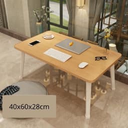 Bàn Gỗ Trang Điểm Mini Ngồi Bệt Có Gương và Bàn Học Ngồi Bệt Mặt Gỗ, Chân Nhựa Abs 2022 8