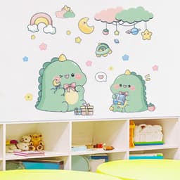 Decal bóc dán tường cho bé khủng long dễ cute mới trang trí phòng ngủ tủ quần áo dán chi tiết rời 4