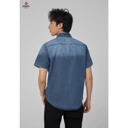 [ẨN] Áo Sơ Mi Cộc Tay Nam GENVIET Vải Jeans Mềm Mại Siêu Thấm Hút, Áo Sơ Mi Suông Vừa Trẻ Trung Thoải Mái Khi Mặ 8569 2