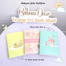 Cuốn Album ảnh 9x13cm 52 ngăn nhựa dẻo và 100 ngăn bìa cứng xinh xắn Babuu Decor 3
