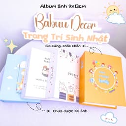 Cuốn Album ảnh 9x13cm 52 ngăn nhựa dẻo và 100 ngăn bìa cứng xinh xắn Babuu Decor 2