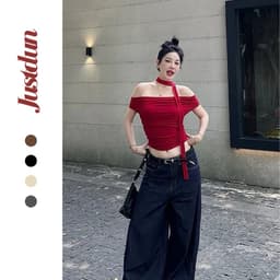 [Tặng Dây] Áo Trễ Vai Nữ JUSTDUN Z24 – Chất Cotton Mềm Mịn, Co Giãn Nhẹ, Form Ôm Đẹp, Tôn Dáng 4
