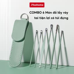 SET 6 Dụng Cụ Lấy Ráy Tai Bằng Thép Không Gỉ JYoohome Kèm Hộp Đựng, Que Lấy Ráy Tai Tiện Lợi 1