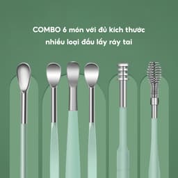 SET 6 Dụng Cụ Lấy Ráy Tai Bằng Thép Không Gỉ JYoohome Kèm Hộp Đựng, Que Lấy Ráy Tai Tiện Lợi 2