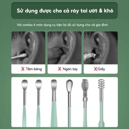 SET 6 Dụng Cụ Lấy Ráy Tai Bằng Thép Không Gỉ JYoohome Kèm Hộp Đựng, Que Lấy Ráy Tai Tiện Lợi 3