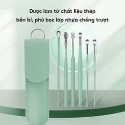SET 6 Dụng Cụ Lấy Ráy Tai Bằng Thép Không Gỉ JYoohome Kèm Hộp Đựng, Que Lấy Ráy Tai Tiện Lợi 4