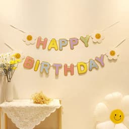 Dây happy birthday hoa cúc trang trí sinh nhật siêu đáng yêu 5