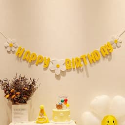 Dây happy birthday hoa cúc trang trí sinh nhật siêu đáng yêu 4