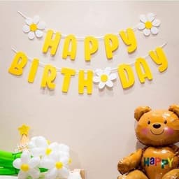 Dây happy birthday hoa cúc trang trí sinh nhật siêu đáng yêu 2