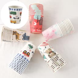 Set 10 cốc, đĩa và ống hút họa tiết chủ đề gấu nâu trang trí sinh nhật 7