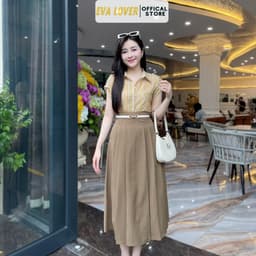 Chân váy xòe Evalover thiết kế 6 ly chất gold Hàn cao cấp CV2024225 2