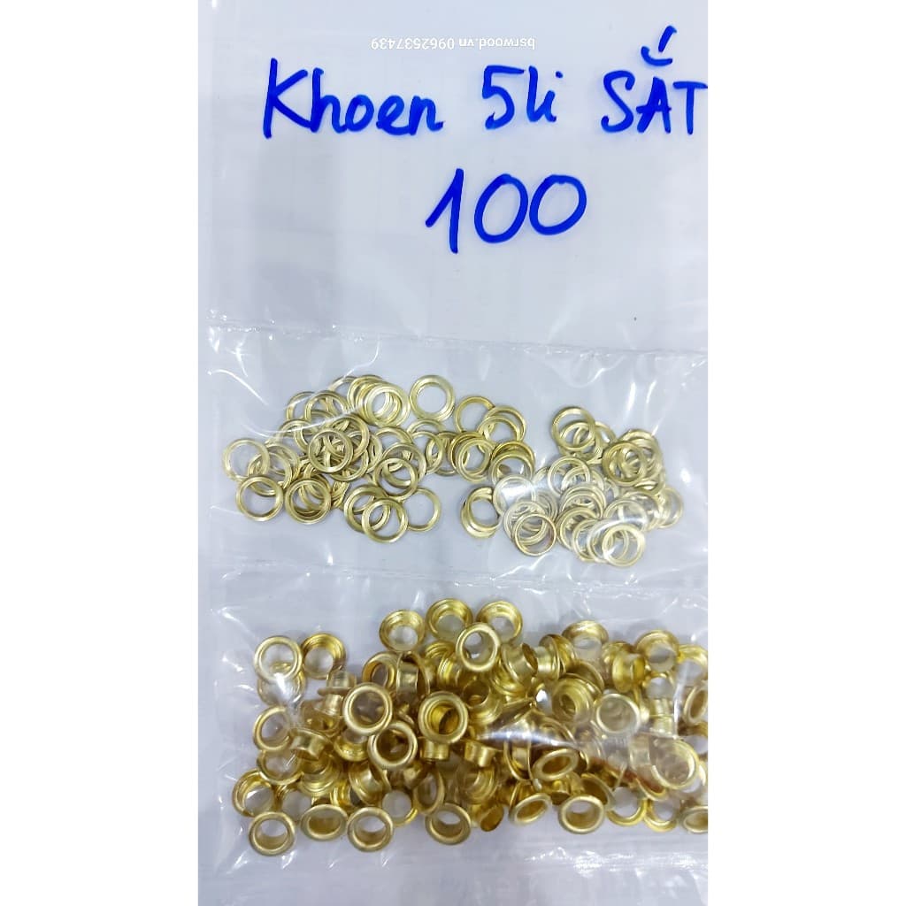 Khoen ore mắt cáo 4mm, 5mm Bằng SẮT Bịch 100 cái Khoen mắt cáo túi giấy, thẻ tag (KHÔNG XÀI CHO KÌM ĐƯỢC)