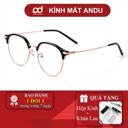 Gọng kính cận thời trang nam nữ NARO EYEWEAR  dáng tròn chống tia UV chất liệu kim loại cao cấp - 01343 1