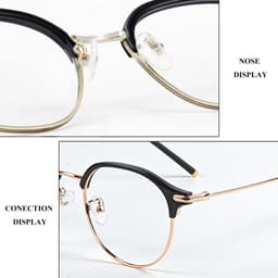 Gọng kính cận thời trang nam nữ NARO EYEWEAR  dáng tròn chống tia UV chất liệu kim loại cao cấp - 01343 5