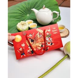[2025] COMBO 5 HỘP ĐỰNG BÁNH TRUNG THU 2 BÁNH Họa Tiết Dập Nổi 3D Sang Trọng 3