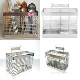 Ống đựng đũa thìa 2 ngăn chất liệu inox 304 1