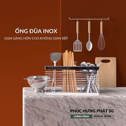 Ống đựng đũa thìa 2 ngăn chất liệu inox 304 2