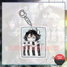 Mua 1 tặng 1 (ĐẮP CHĂN) Móc khóa KIMETSU NO YAIBA keyring mica acrylic in hình anime chibi dễ thương 2