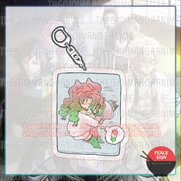 Mua 1 tặng 1 (ĐẮP CHĂN) Móc khóa KIMETSU NO YAIBA keyring mica acrylic in hình anime chibi dễ thương 3