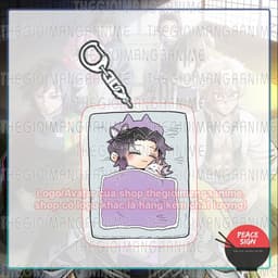 Mua 1 tặng 1 (ĐẮP CHĂN) Móc khóa KIMETSU NO YAIBA keyring mica acrylic in hình anime chibi dễ thương 4